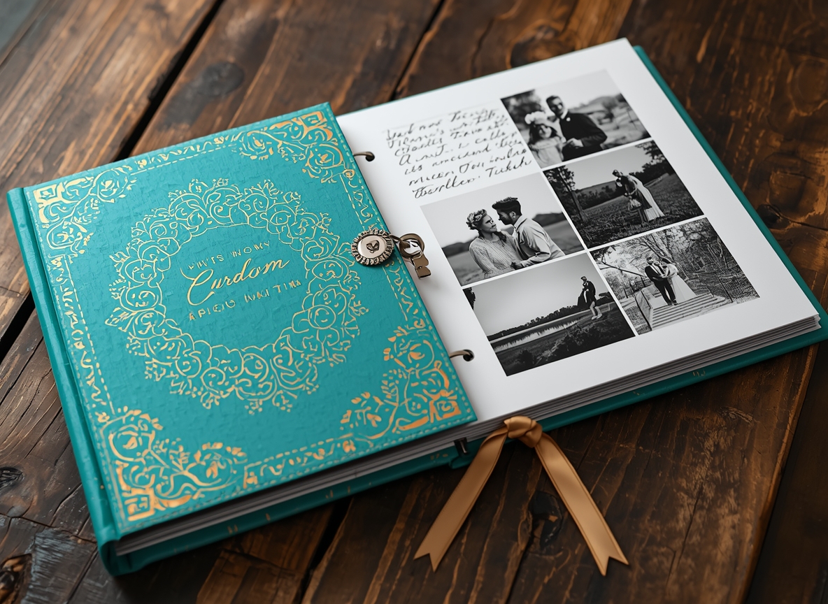 Custom photo album with unique design elements