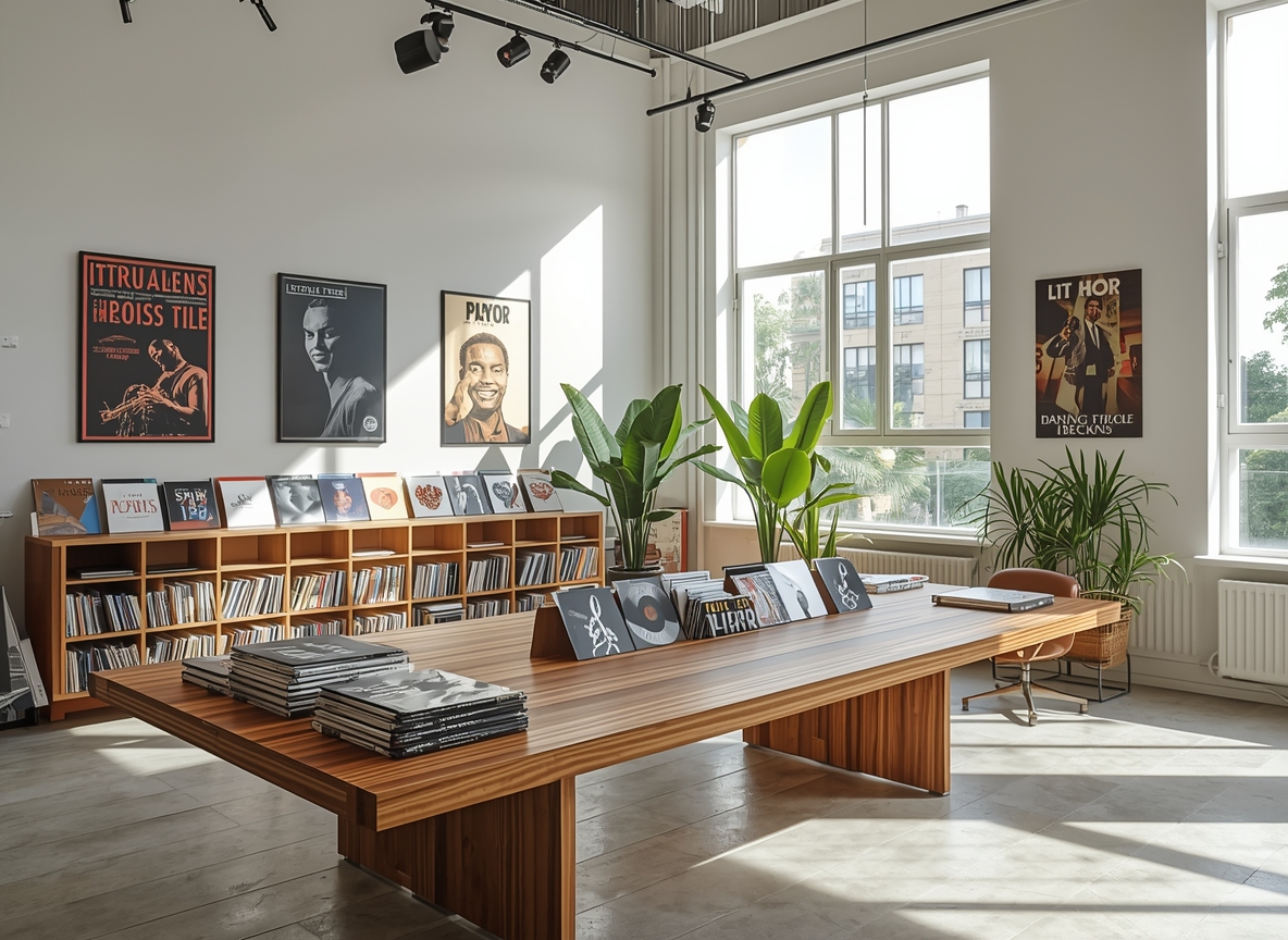 Thrixxenoushak studio interior with album samples